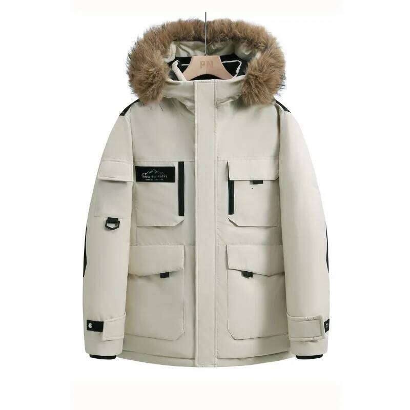 Outdoor Mountaineering Cotton-padded Fashionable and Casual Couple Down Jackets Men's Mid-length Thick Winter Workwear W260626 - view 3