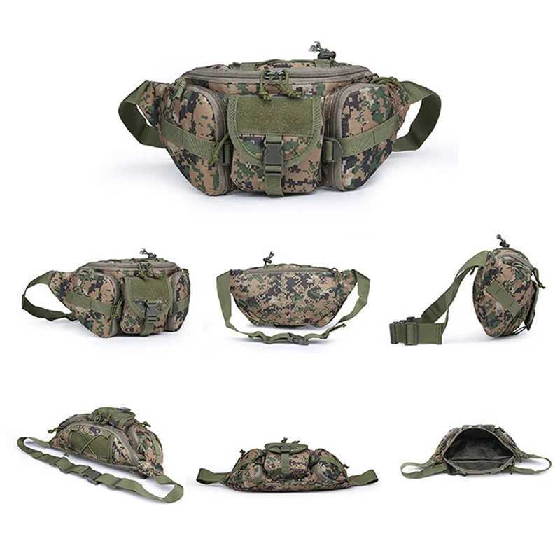 Tactical Outdoor Waist Bag Mens Waterproof Molle Camouflage Hunting Hiking Climbing Nylon Mobile Phone Belt Pack Combat Bags M260626 - view 4
