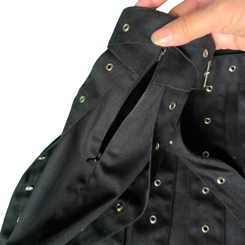 ALIDI S C Womens Punk Small Eye Tassel Mini Skirt High Waist Belt Buckle Aline Gothic Club Party Sexy 260626 - view 6