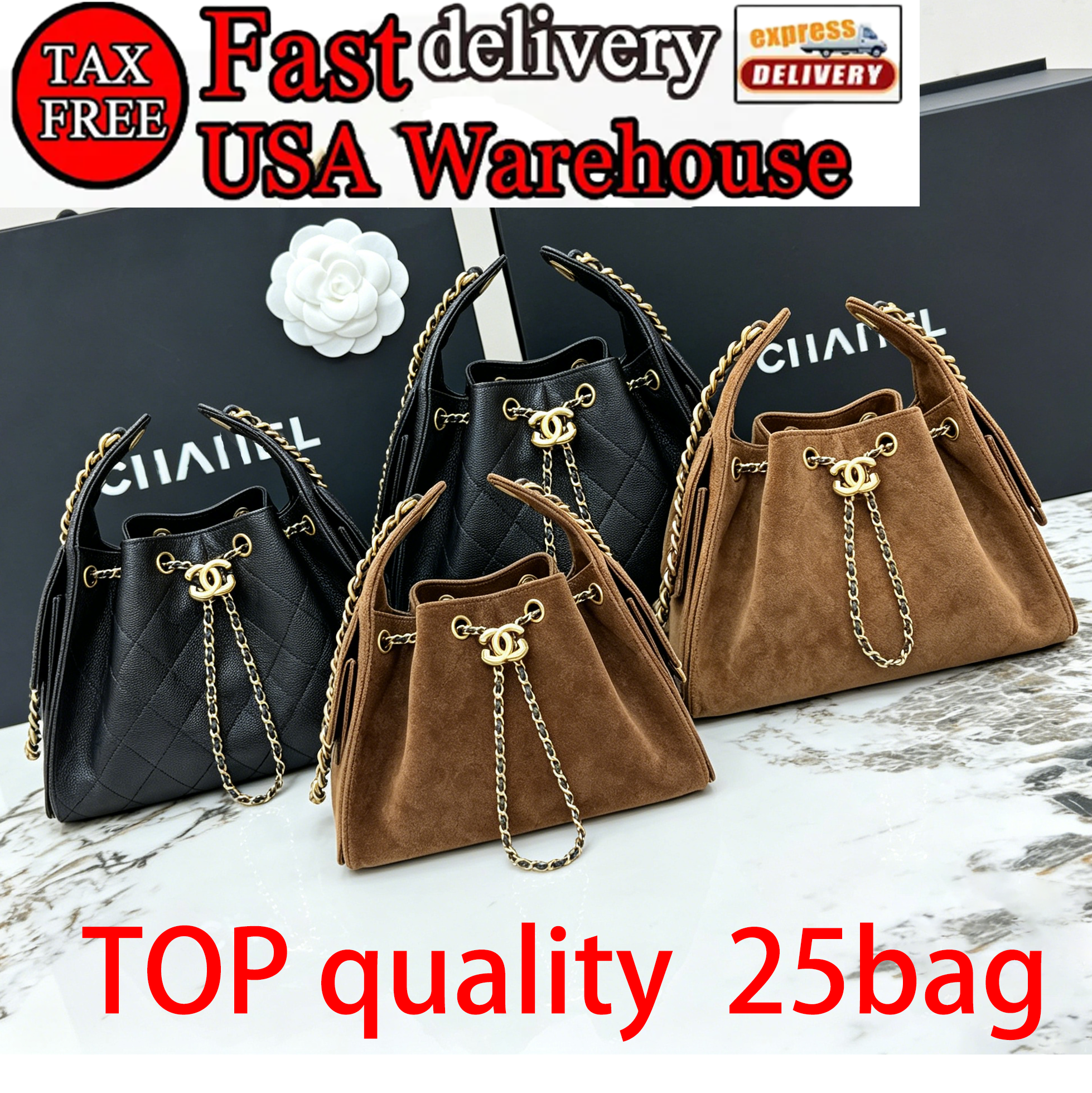 designer 25bag Classic TOP quality cc bag Caviar Flap Bag Luxury Bag Shoulder Bag chanel25 bag Sheepskin Handbag with Box Fashion Bag Evening Bag Metallic Leather