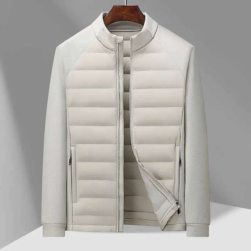 High-quality winter fashion, cool and lightweight hoodie, long-sleeved stand-up collar jacket with 90% down content J260626 - view 4