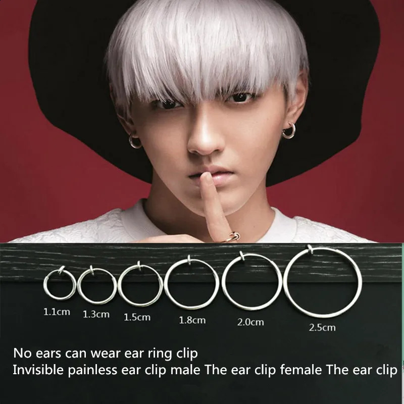 Unisex Punk Clip On Ear without Piercing No Hole Body Nose Lip Small Rose Gold Silver Black Plating Women Men 2Pcs Earrings 260623 - view 4