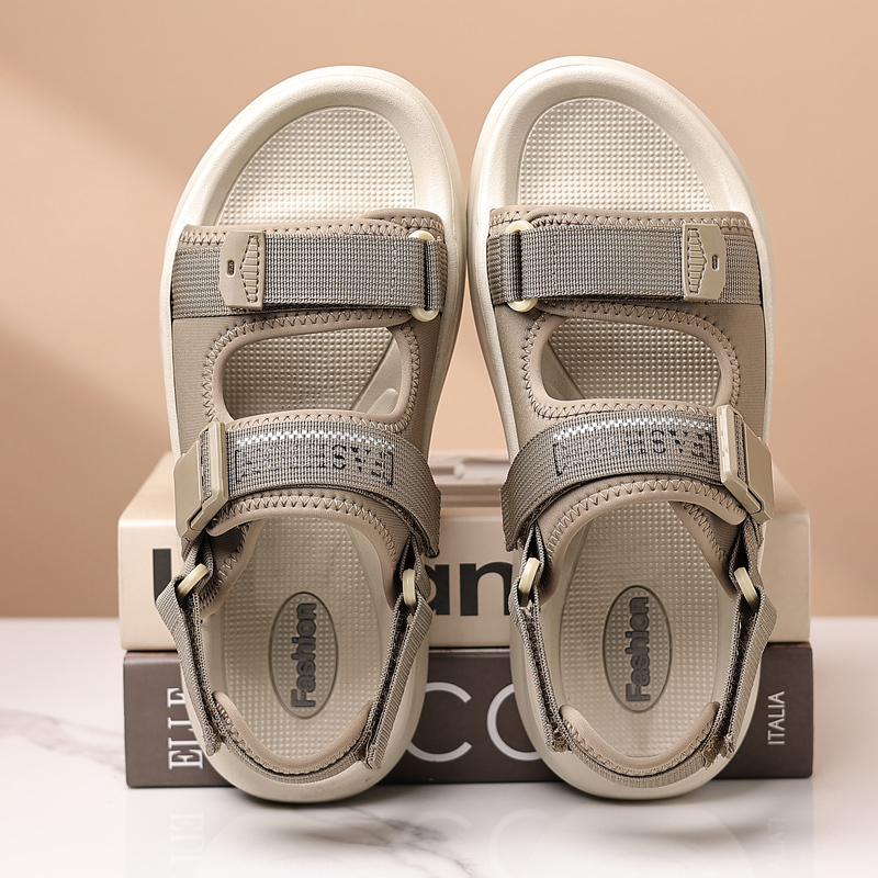 Men Adjustable Webbing Strap Platform Sandals Quick Release Buckle Thick Cushion Non Slip Open Toe Outdoor Beach Walking Casual Sandals - view 4