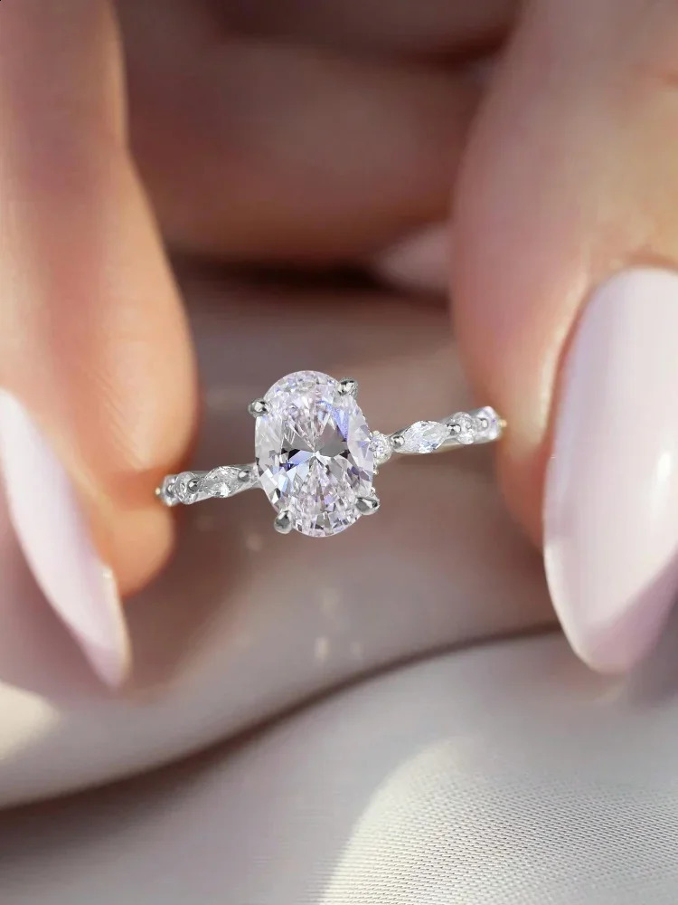 925 Sterling Silver Zircon Golden Oval Round Fashionable Ring For Women Engagement Wedding y High Quality Fine Jewelry 260625 - view 5