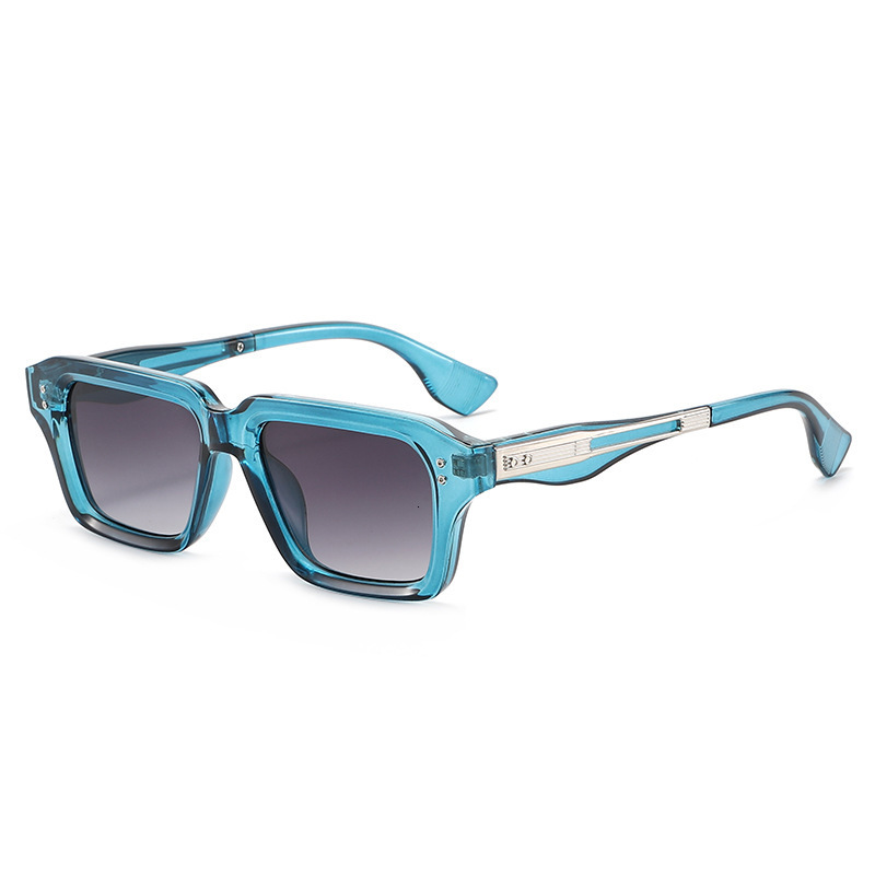 20 New Fashionable Rivet Square Frame Sunglasses Men, High-End Sun Protection Glasses For Driving In - view 6