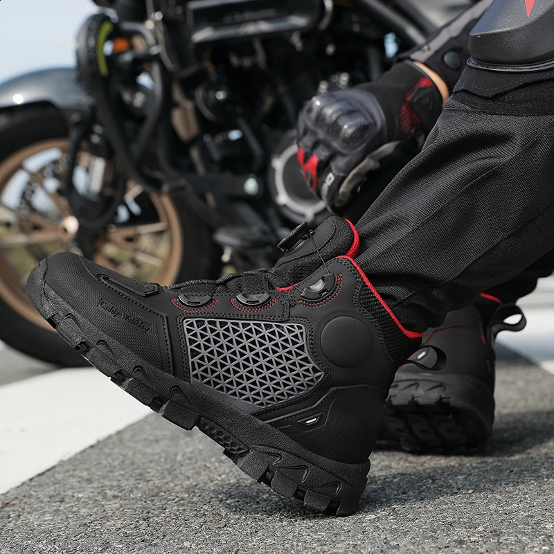 Lexsan Motorcycle Boots Men Leather Motos Breathable Anti Slip Wearresistant Riders Motorbike Racing Ankle Length Shoes 260626 - view 4