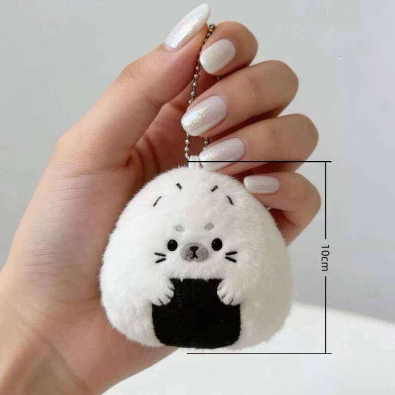 Kawaii Rice And Vegetable Plush Keychain Cute Sushi Seal Stuffed Animal Bag Charm Soft Penguin Pendant Keyrings Girls Gifts 26Y0626 - view 6