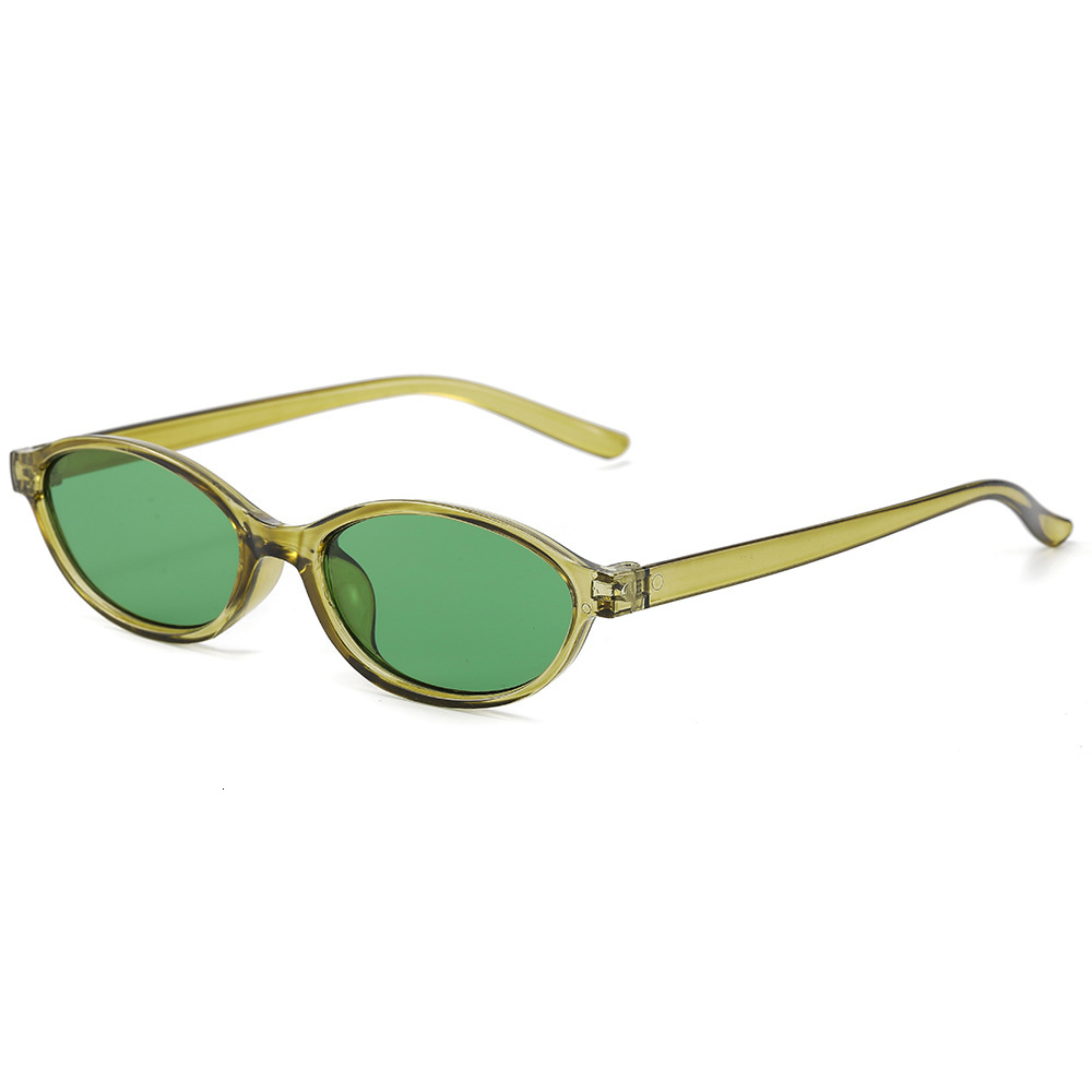 Unique trendy narrow frame oval sunglasses for women high quality cross border beach sun protection UV protection internet celebrity sunglasses - view 8