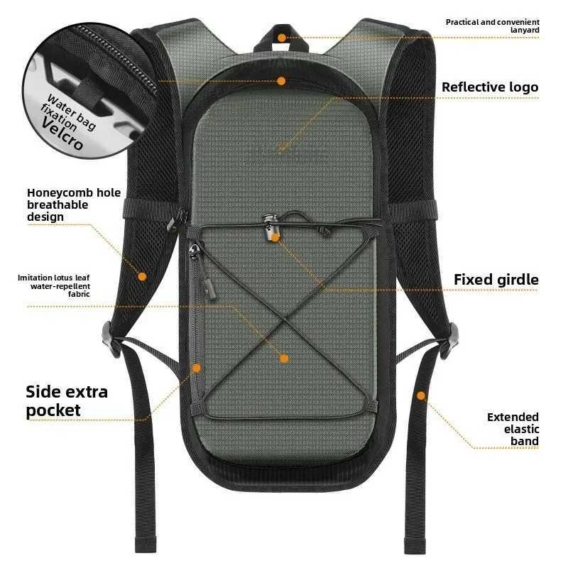 Compatible Cycling Backpack Hydration Bladder Lightweight Bicycle Sports Bag Outdoor Hiking Travel Portable M260626 - view 3