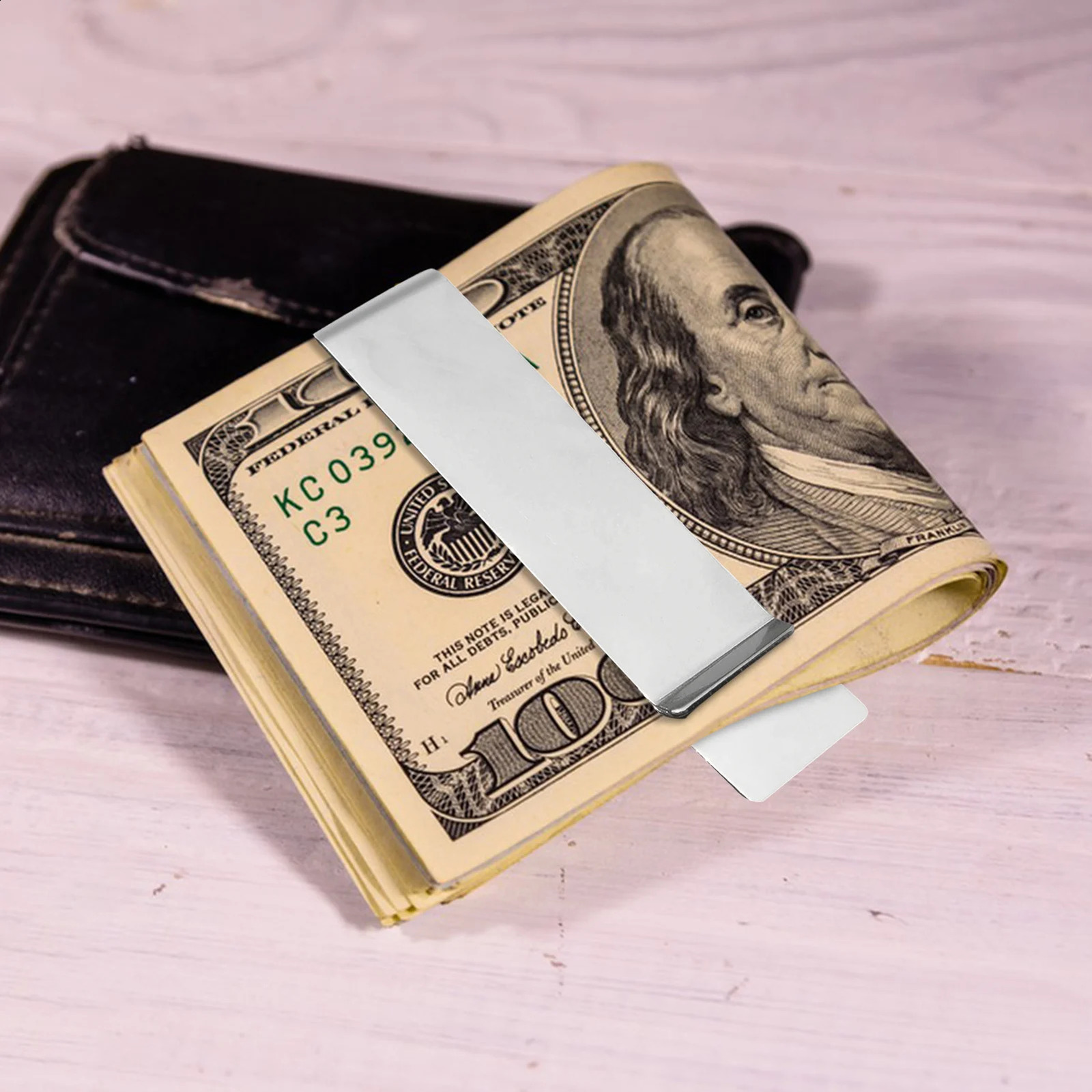 1Pcs Stainless Steel Money Clip Fashion Simple Silver Creative Banknote Clip Belt Clip Personality Bookmark Metal Ticket Folder 260626 - view 5
