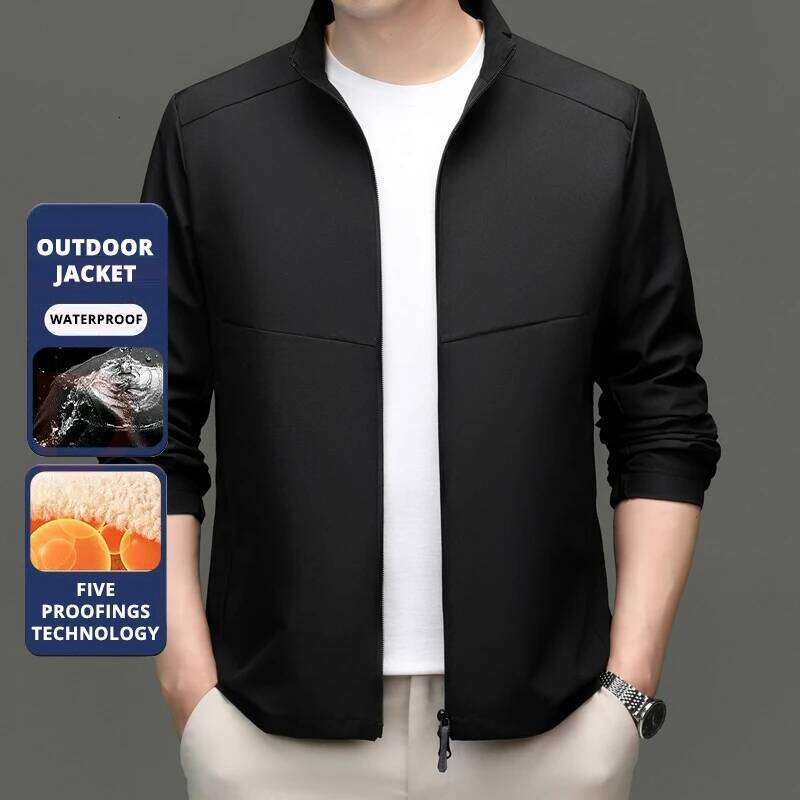 Top Grade Oxford Fabric Waterproof Breathable Men Sport Outdoor Jacket Stand Collar Casual Soft Shell Windbreaker Coats Outwear W260626 - view 6