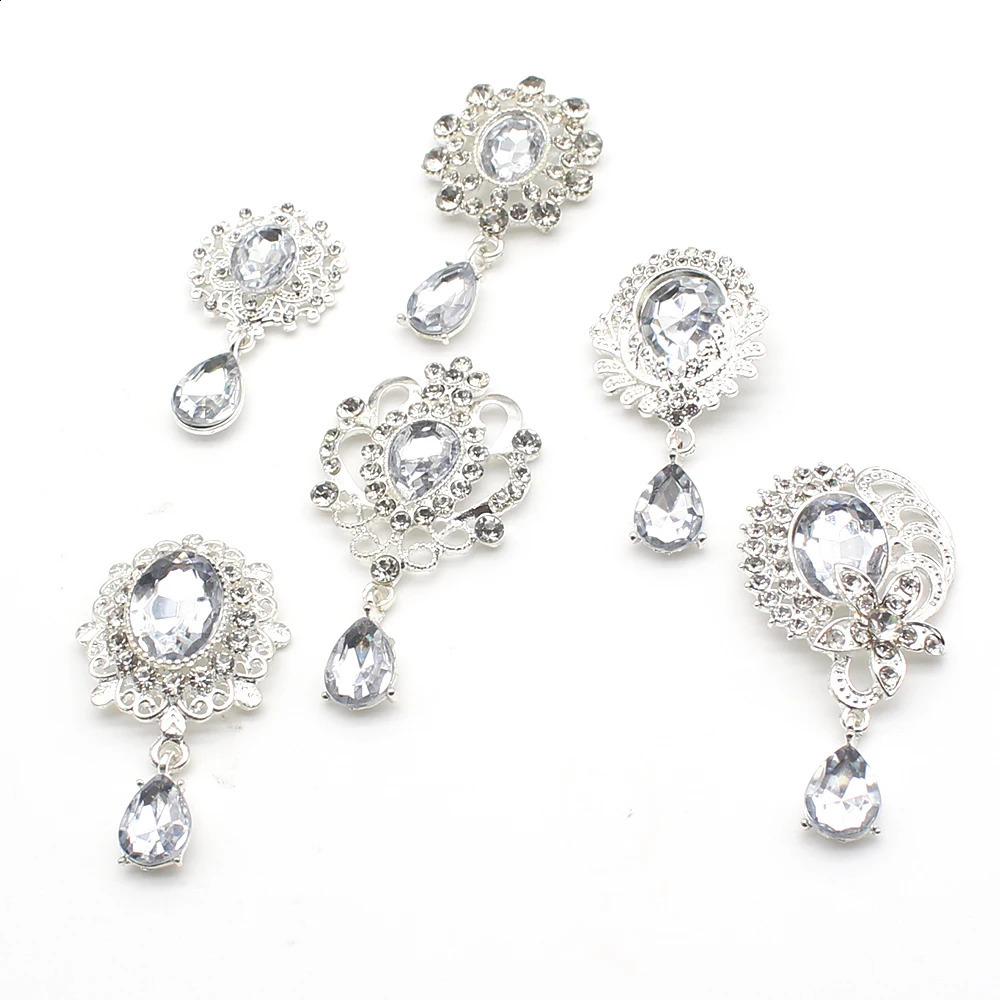 TYNUOMI 5Pcs 5 Size White Acrylic Rhinestone Handdade Sewing Button Of Clothing DIY vWedding Now Dress Decoration Accessories 260623