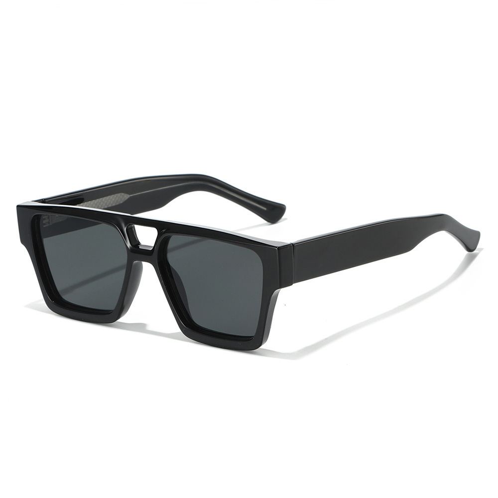 2026 European And American Exquisite Double Bridge Rectangular Acetate Clip-On CP Sunglasses, New Square Frame Fashion Sunglasses - view 3