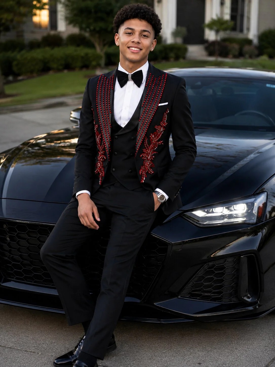 Luxury Men Suits Groom Peaked Lapel Applique Beading Crystal Blazer 2Pieces Tailor-Made One Button Jacket Customized Coat Pants Plus Size - view 5