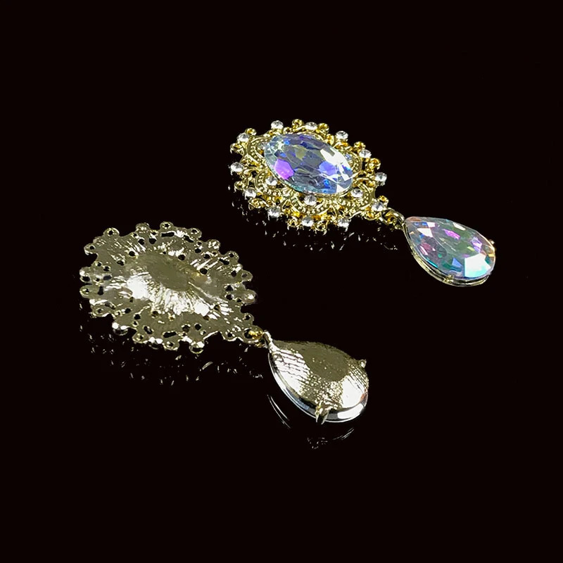 Charm Flower Brooch 10pc 2545MM Crystal Gold Flat Back Wedding Wine Glass Ornament Decoraation Crafts Scrapbooking 260623 - view 4