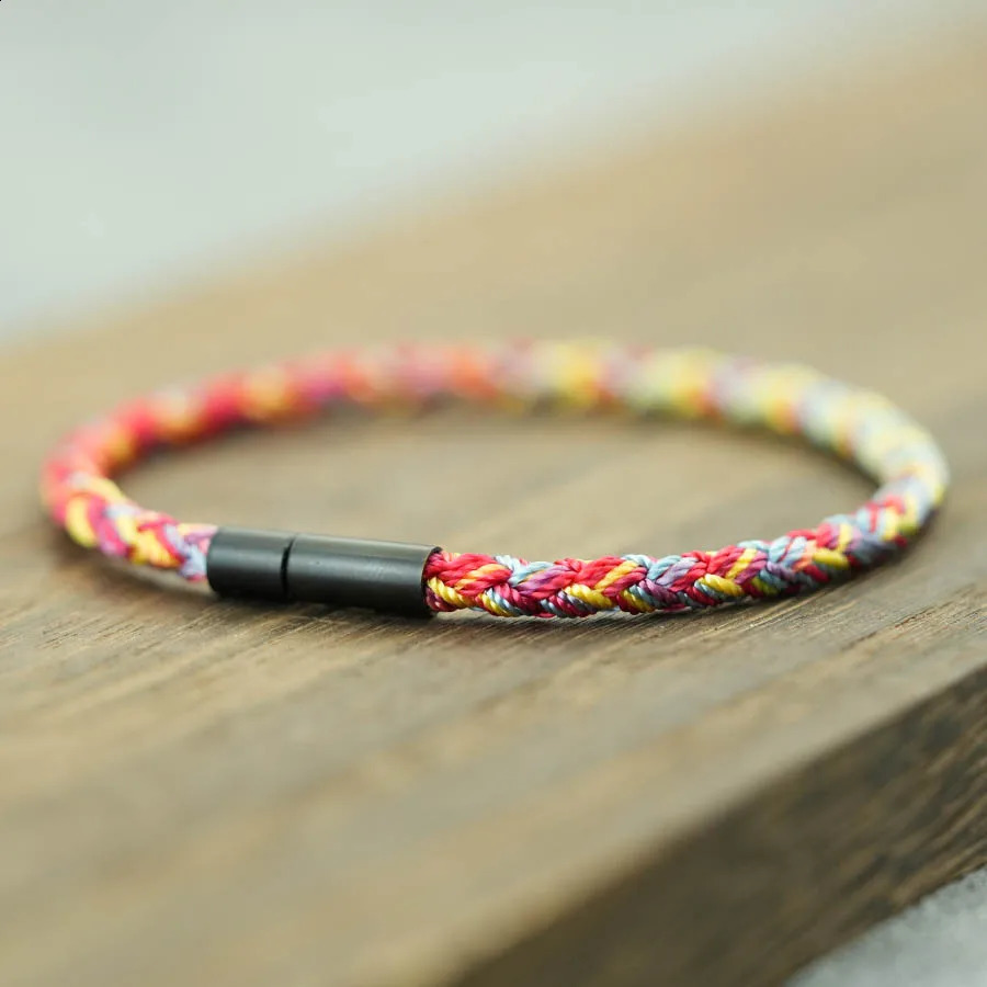 Simple Style Handmade Colorful Braided Bracelet Men Hand Rope Unisex Jewelry Leisure Pulseira Couple Braclet for Him 260617 - view 5