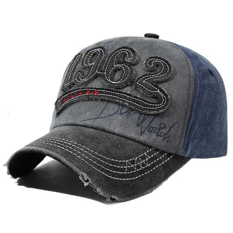 Letter Unisex Retro 1962 Numbered Baseball Color-Blocked Washed Duckbill Hat Adjustable Retro Style Outdoor M260626 - view 5