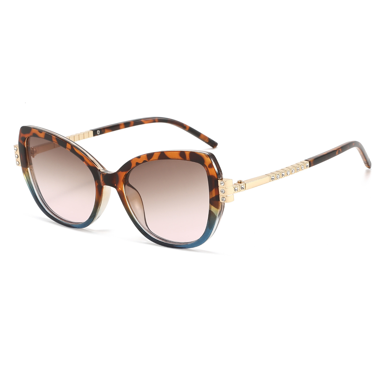 New Vintage Cat-Eye Sunglasses, European And American Style, Unique Street Fashion, High-End Luxury, Diamond-Embellished, UV Protection Sunglasses - view 6