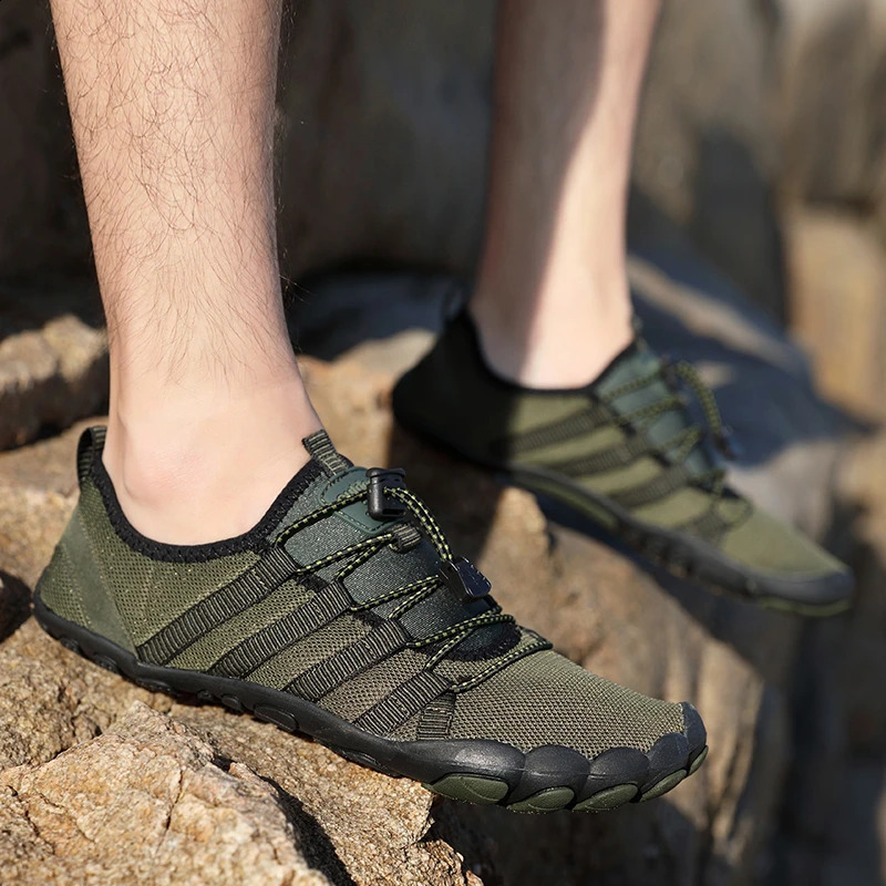 Green Water Shoes For Men Aqua Upstream Breathable Mesh Beach Sandals Summer Sport Women Swimming Slippers 260626 - view 6