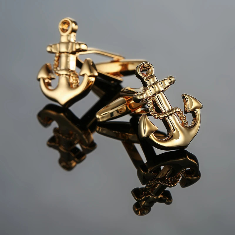 Mens French shirt cufflinks copper material boat anchor cufflinks fashion clothing accessories wholesale 260626 - view 4