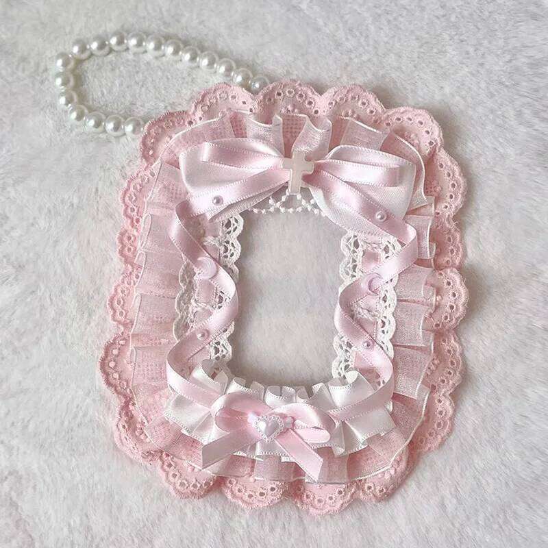 Colorful Lace Photocard Holder Keychain Cute Ribbon Card Case Badge Protector For Bags Keys Anime Events Aesthetic Girls Gift 26Y0626 - view 6
