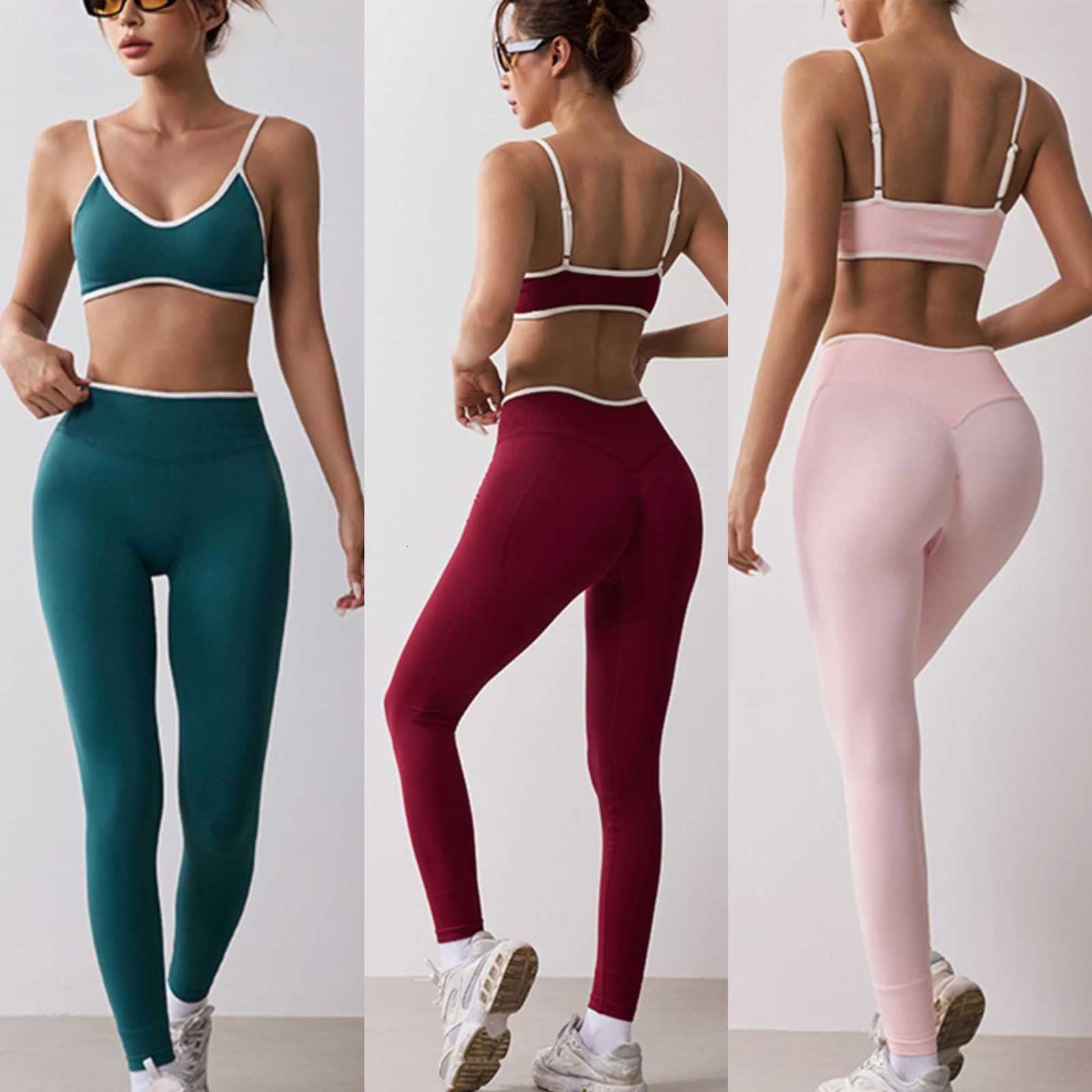 Set Fitness Womens Tracksuit Seamless Yoga Sets Sportswear Workout Middle Waist Leggings Sports Bra Gym Clothing Fitness Suit M260626 - view 5