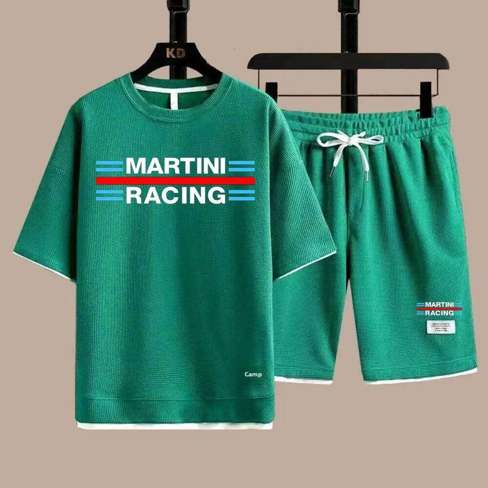 Men's sportswear summer loose and comfortable Martini racing car leisure elegant T-shirt shorts set 26Y0626 - view 4