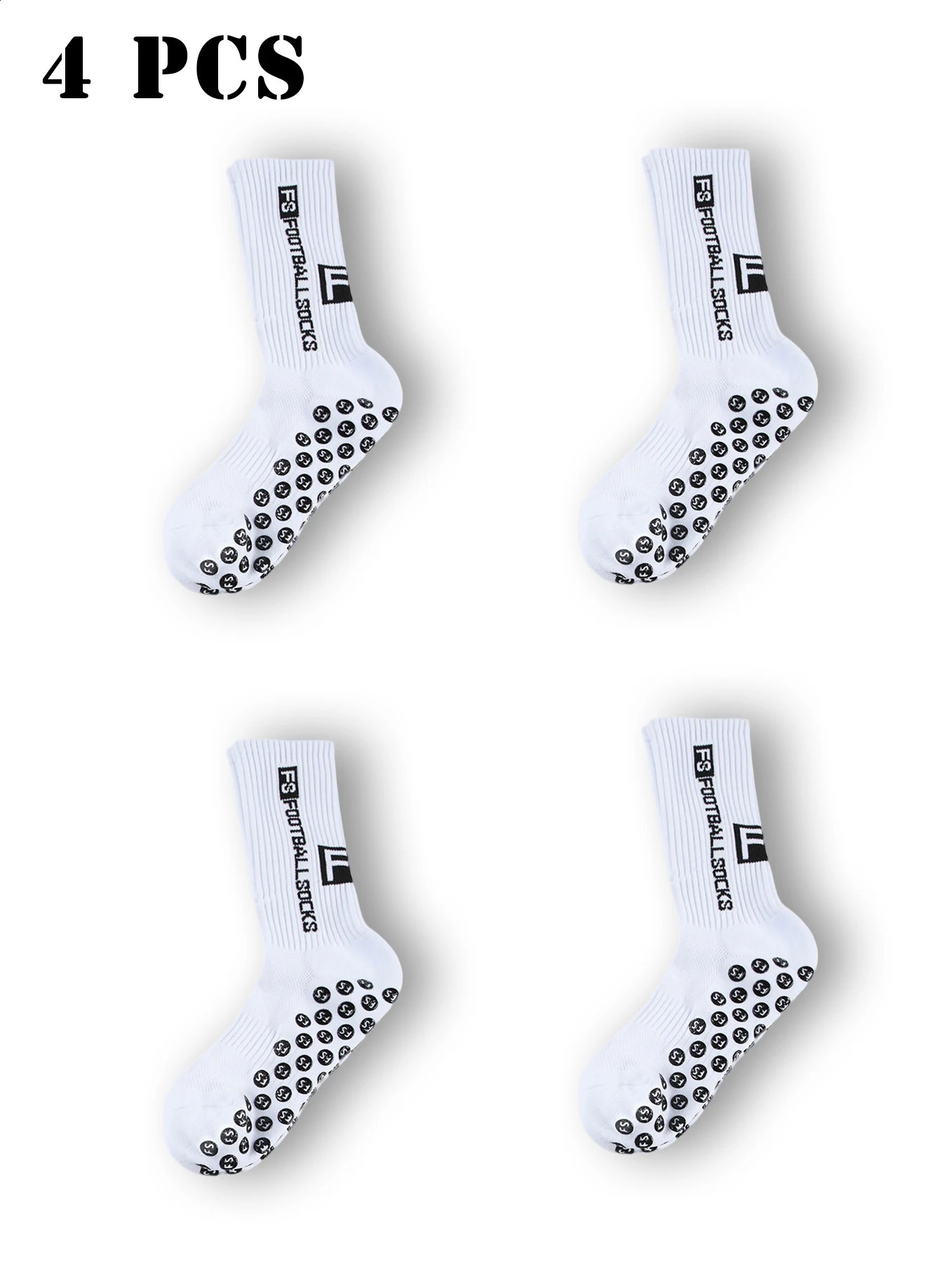 4 Pairs Mens Athletic SocK Soccer Socks Sports Grip Sock Anti-slip Basketball Socks Spot Rubber Non-Slip Soft Cotton Soccer Sox 260626 - view 1