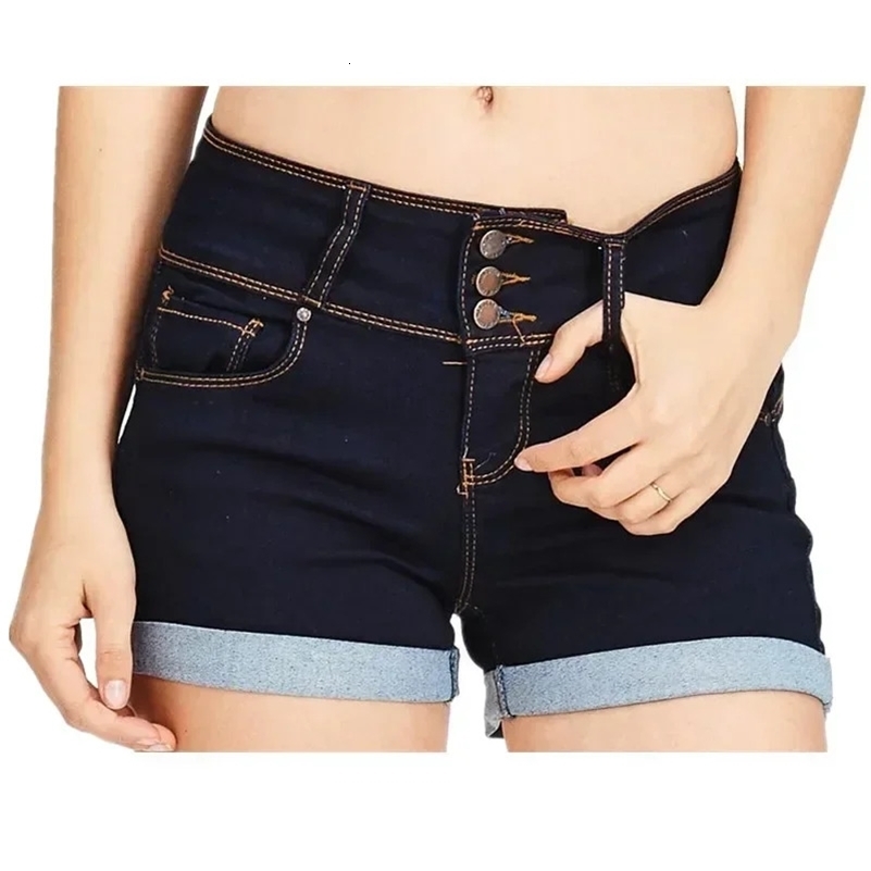 Womens Summer Fashion Waistband Denim Stretch Fabric Shorts Casual Versatile Street Shorts 260616 - view 7