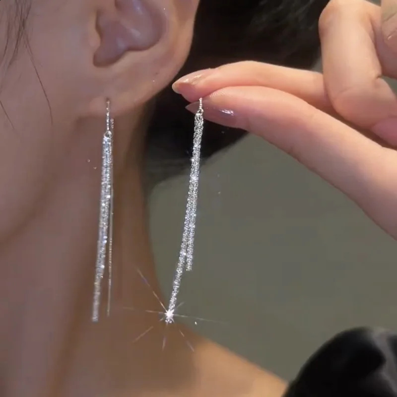 Long Tassel Chain Dangle Earrings for Women girl Trend Korean Fashion Fine Earring Wedding y Y2K Jewelry Wholesale 260625 - view 4