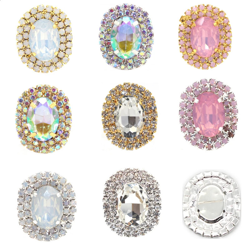 5PCS2924MM Colorful Oval Flat Bottom Water Diamond Buckle Alloy Gem Hand Sewn Clothing Jewelry Accessories 260623