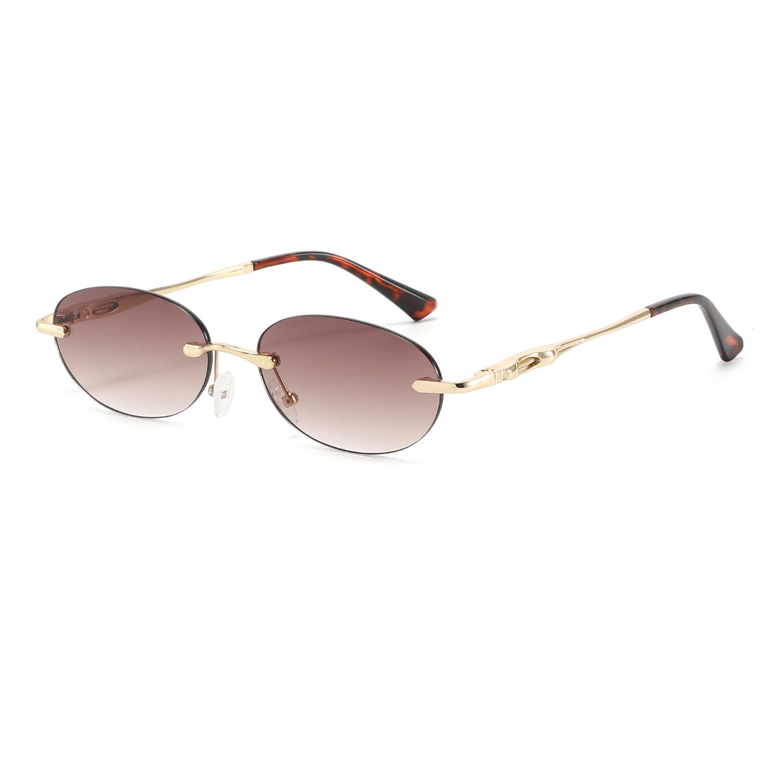 20 New Frameless Cut-Edge Sunglasses, Retro Fashion Trend, Metal Spring Legs, Women's Street Style Sunglasses - view 1