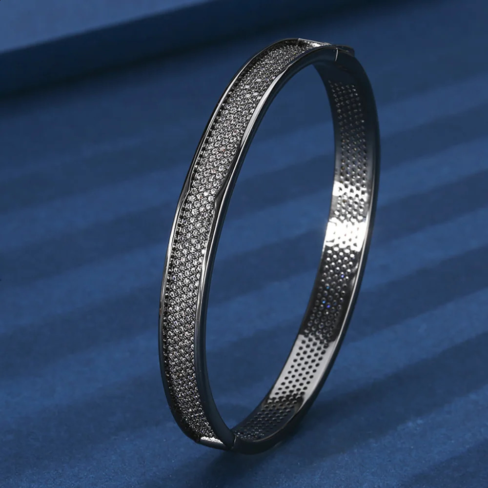 Classic Vintage Wedding Bangles for Women High Carbon DIamond Bracelets Cocktail Party Fine Jewelry Lady Birthday Gift Wholesale 260626 - view 5