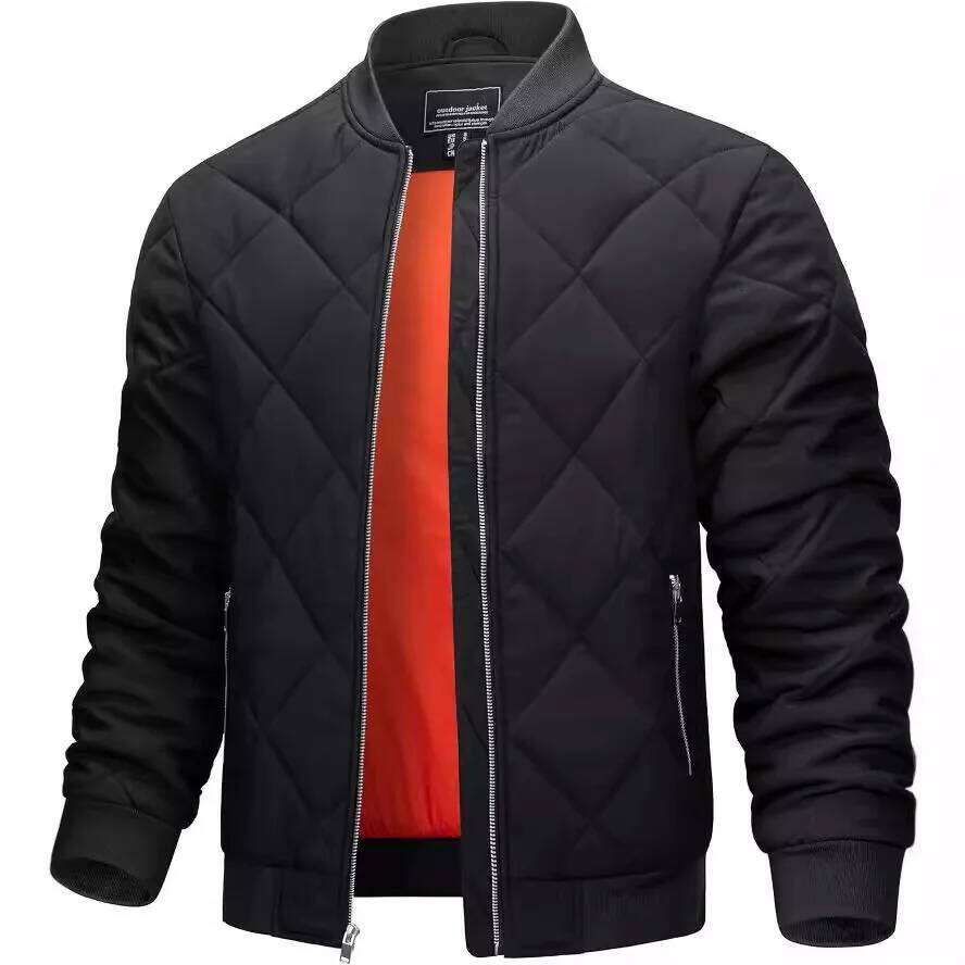 Autumn/Winter Lightweight Cotton Clothes Casual Diamond-shaped Collar Coat Overcoat Men's Fashion Warmth Style J260626