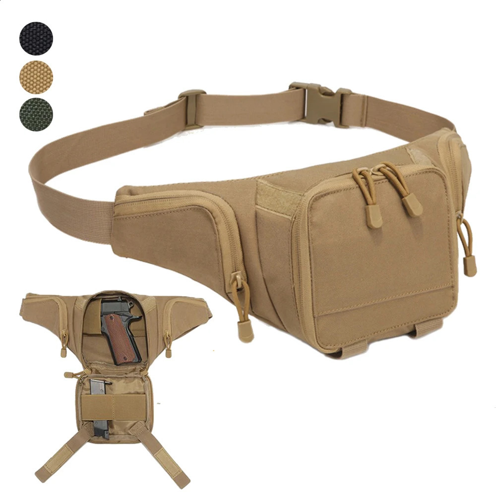 Sport Fanny Pack for Men Concealed Carry Waist Bag Hip Belt Outdoor Bumbag Waterproof Molle Pouch 260626