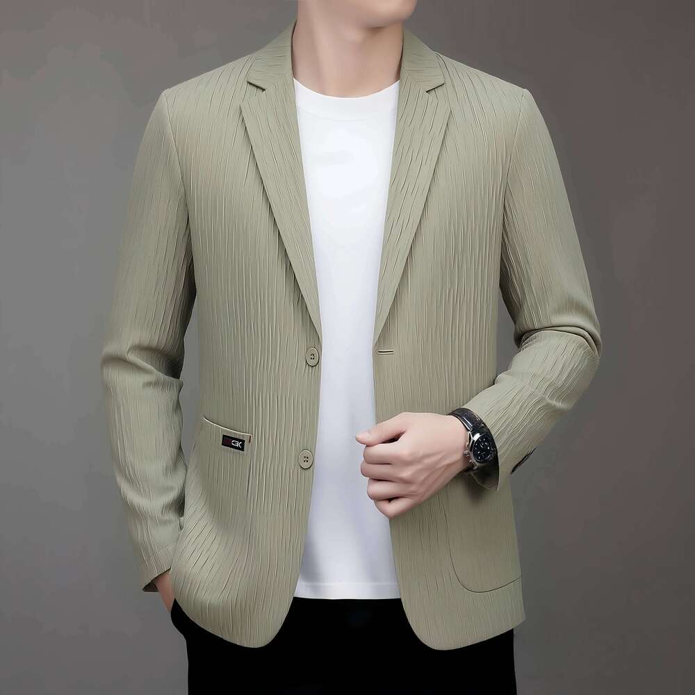 Spring Summer New Hollow Out Moisture Wicking Breathable Sun Protection Blazer Men Business Casual Thin Suit Jacket 26L0626 - view 6