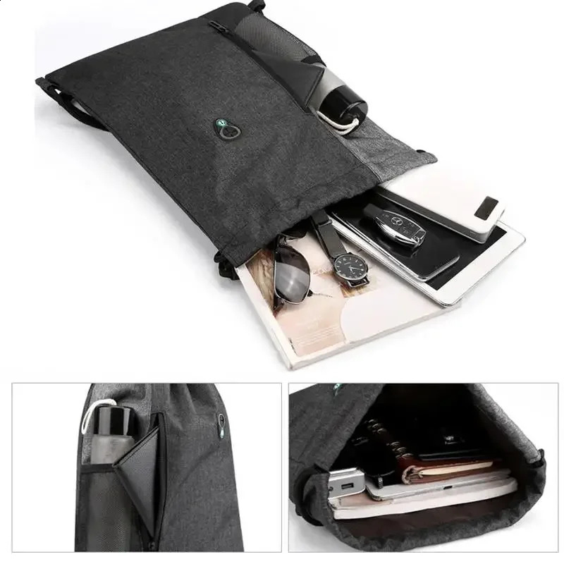 Folding Backpack Hiking Bag Lightweight Drawstring Fashionable Bundling Rope Sports 260625 - view 5