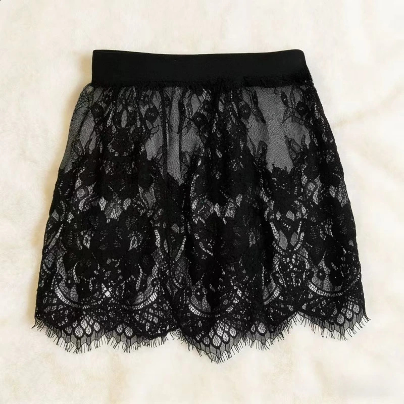 Miniskirt Sexy Transparent Lace Mesh Skirt Shirt Extender Women Summer Mini Black White Short Micro Ladies Underskirt 260626 - view 1