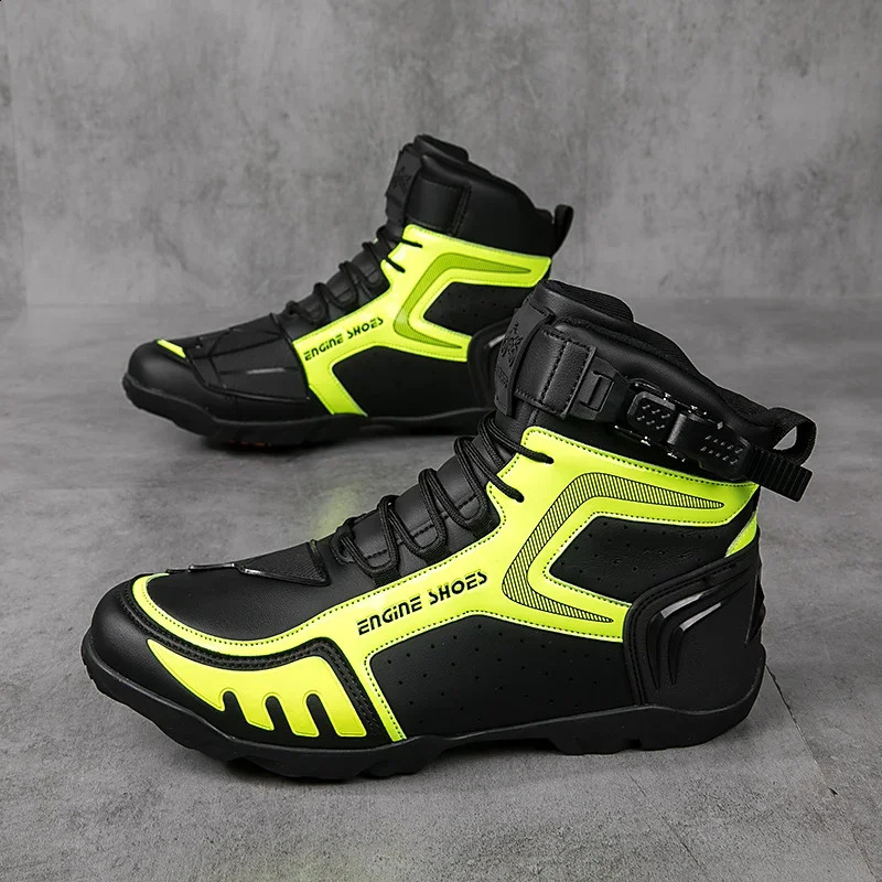 Men Leather Motos Breathable Anti Slip Wearresistant Riders Boots Motorbike Racing Ankle Length Shoes Motorcycle 260626 - view 6