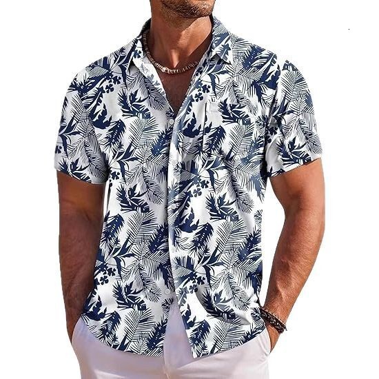 Mens beach shirt European size summer new style Hawaiian short-sleeve floral shirt for men - view 6
