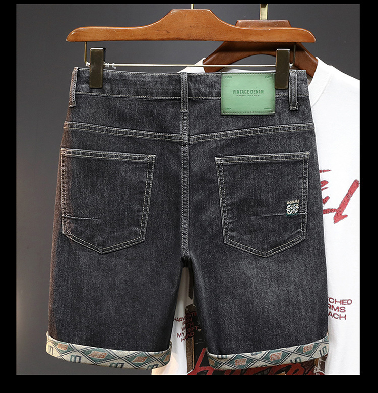 New Model Bestseller - Trendy Men's Denim Shorts, Five-Pocket Shorts - view 5