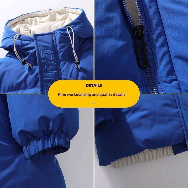 Mens Couple Fashion Cotton Padded Jacket Winter Thick Fleece Lined Hooded Coat Streetwear Parka Outerwear J260626 - view 5