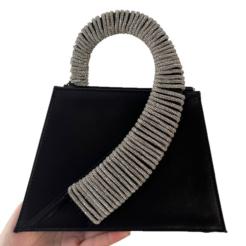 New Women S Bags Bring Diamond Embellished Fairy Super Shiny Rhinestone Trapezoidal Bag Shoulder Crossbody Handbag - view 6