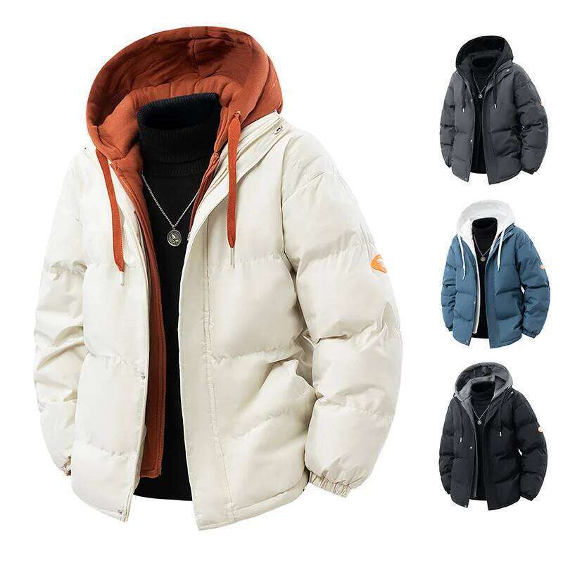 Men Parkas Thick Warm Hooded Quilted Jacket Loose Fashion Casual Cotton-Padded Puffer Coat Autumn Winter Outwear J260626 - view 4