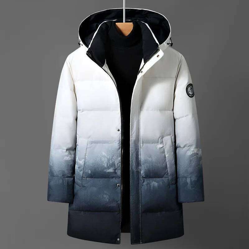 Luxury Men's Winter Padded Jackets Man Coats Parka White Goose Down Jacket Clothes Hooded Long Padding Puffer Jcket HXY299 W260626 - view 4