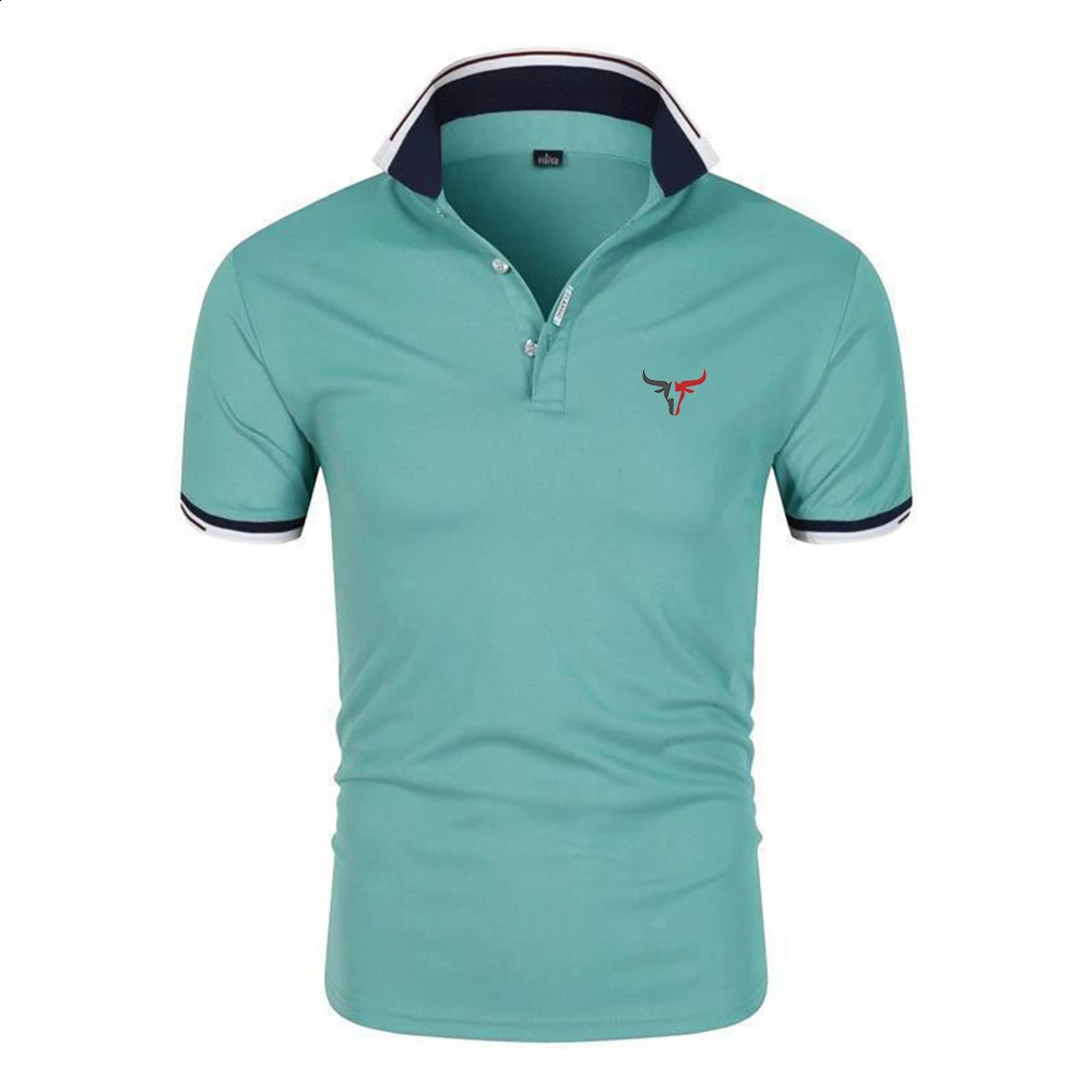 2026 Men Sport Bull Pattern Sixcolor Polo Shirts Stand Collar Breathable Tshirt Summer Fashion Short Sleeve 260625 - view 5