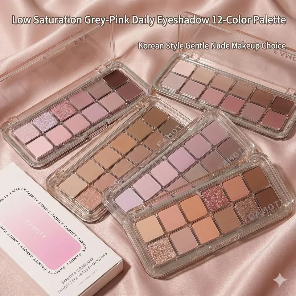 12-Color Low Saturation Eyeshadow Palette All Matte Tea Apricot Eye Makeup Palette Daily Earth Makeup Long Lasting Eye Shadows 260626 - view 5
