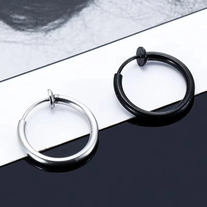 Nonpierced Earrings Nonhole Classic Hoop Earring Punk Without Piercing Hiphop Black Ear Bone Buckle Clips Jewelry 260623 - view 6