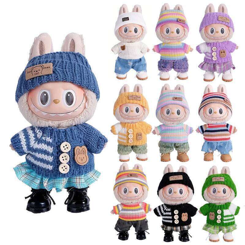 accessories Sitting Party Series Classic Dress Grid For outfit Kid Gift Labubu clothing labubu clothes 26Y0626
