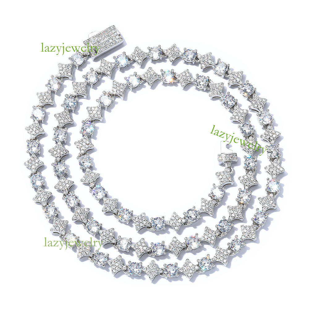 Diamond set Moissanite Star tennis chain 6mm ice crystal ladies fashion jewelry accessories designer custom s925 silver - view 9